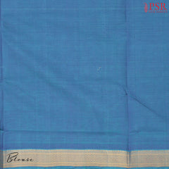 Dark Cerulean Mangalagiri Cotton Saree