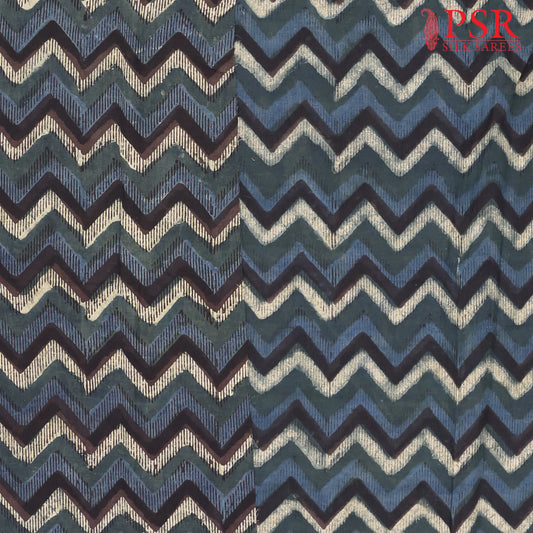 Teal Blue Ajrakh Print Running Material
