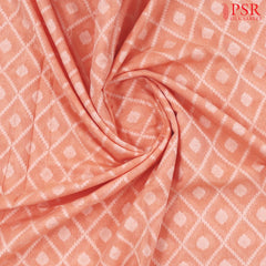 Light Coral Peach Byloom Cotton Saree