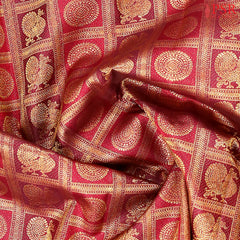 Maroon Kanchipuram Jacquard Silk Saree