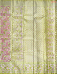 Wild Pink Kanchipuram Jacquard Tissue Silk Saree