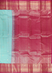 Blue & Off White Fancy Kanchipuram Silk Saree