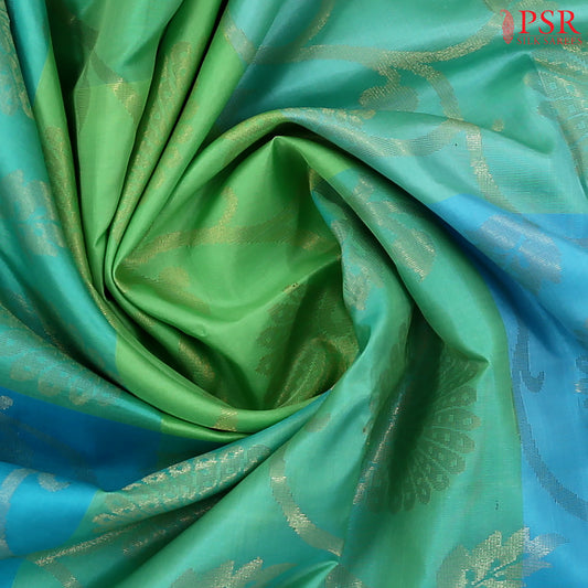 Blue & Green Soft Silk Saree