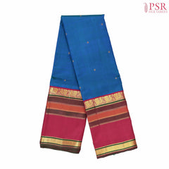 Peacock Blue Kanchipuram Silk Saree