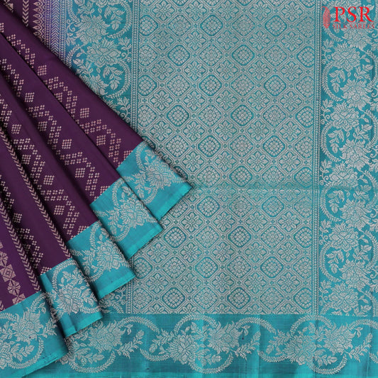 Dark Violet Soft Silk Saree