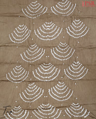 Taupe Crushed Bandhini Cotton Dress Material