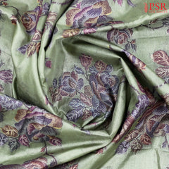 Sage Green Banaras Tussar Silk Saree