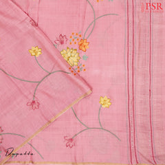 Light Pink Tassar Silk Dress Material
