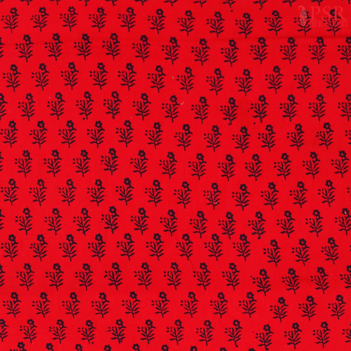 Red Cotton Print Running Material