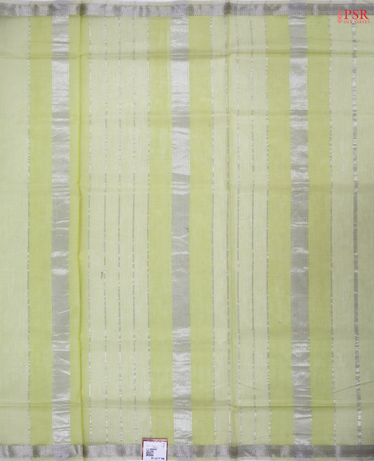 Lemon Grass Yellow Maheshwari Silk Cotton Saree