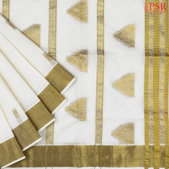 Cream Beige Kerala Cotton Saree