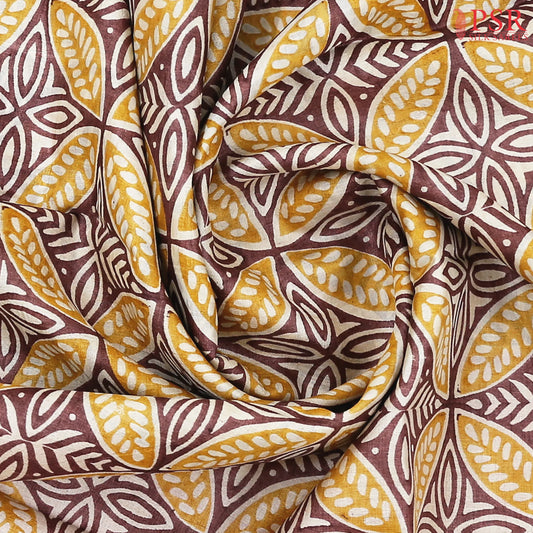 Brown & Musatrd Yellow Tussar Silk Saree