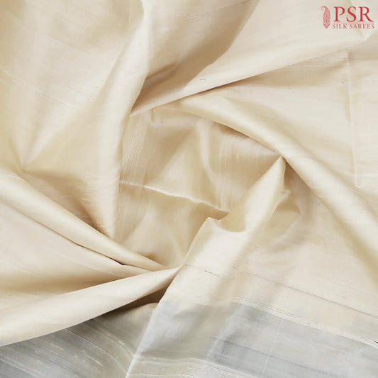 Light Beige Jute Soft Silk Saree