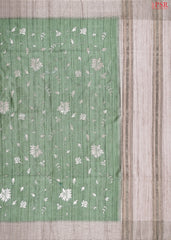 Asparagus Green Semi Tussar Saree