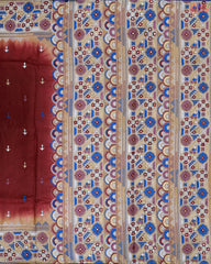 Maroon Kadhi Tussar Silk Saree