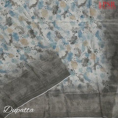 Blue Grey Semi Tissue Dress Material