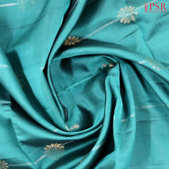 Viridian Blue Soft Silk Mix Saree