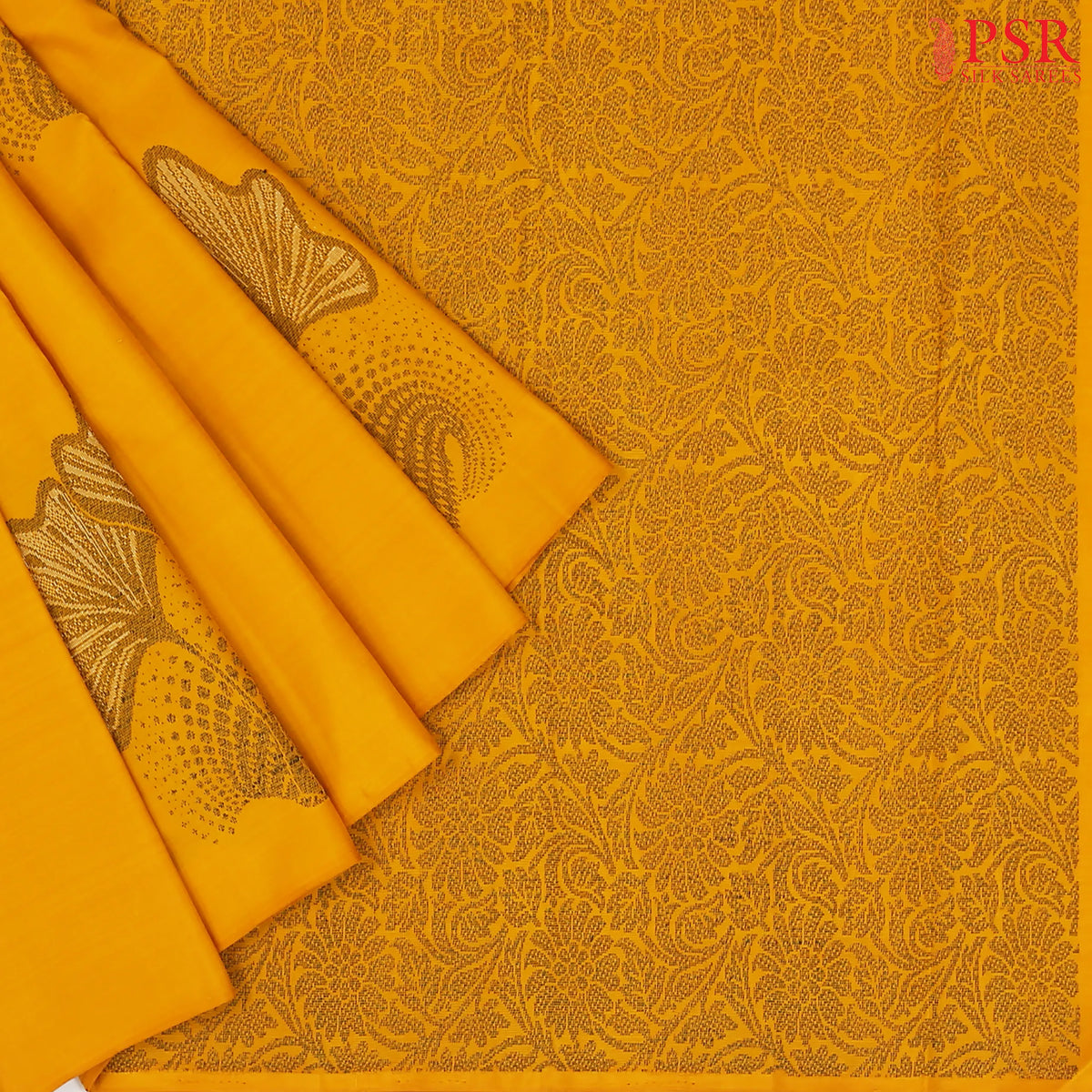 Mustard Yellow Kanchipuram Silk Saree