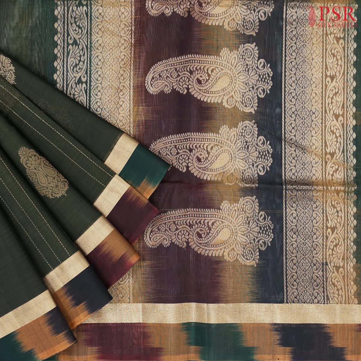 Phthalo Green Silk Cotton Saree