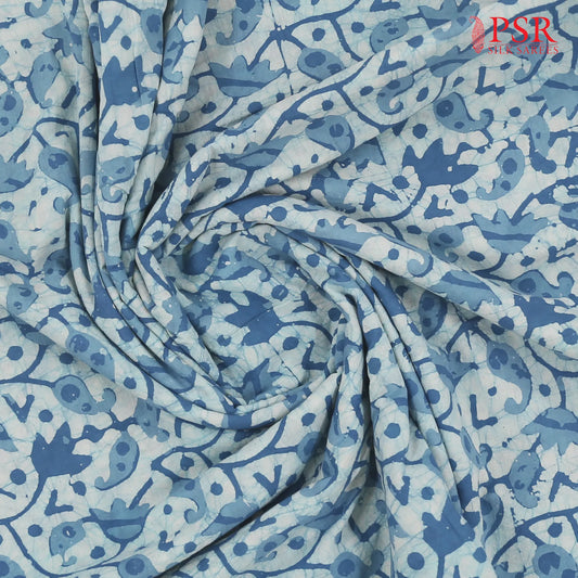 Light Blue Batik Print Running Material