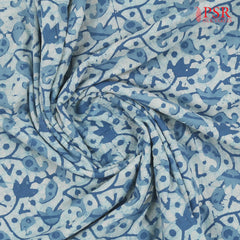 Light Blue Batik Print Running Material
