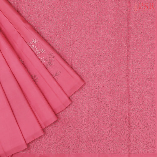 Fiery Rose Kanchipuram Silk Saree