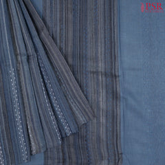 Dark Slate Blue Ghicha Kadhi Tussar Silk Saree