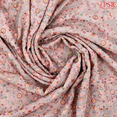 Bubblegum Pink Chiffon Laser Embroidery Saree