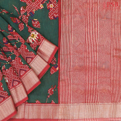 Dark Green Assam Saree