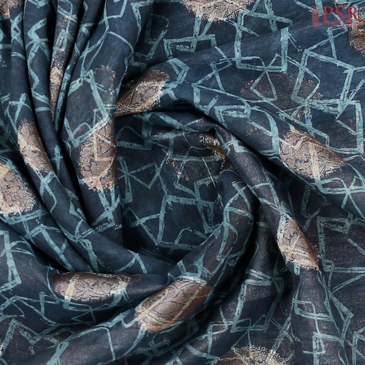 Dark Blue Bamboo Silk Sarees