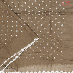 Taupe Crushed Bandhini Cotton Dress Material