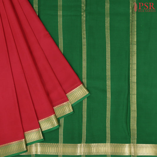 Red Mysore Silk Saree
