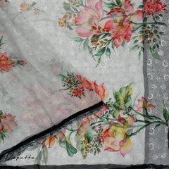 Grey Mal Mal Cotton Dress Material