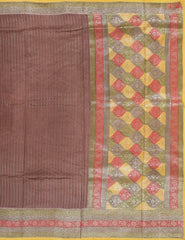 Mauve Brown Chiniya Silk Saree