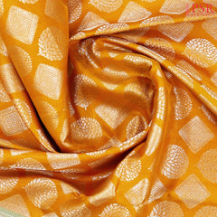 Amber Yellow Kanchipuram Silk Saree