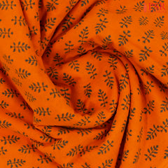 Orange Cotton Print Running Material