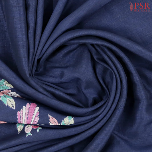 Midnight Blue Semi Tussar Saree