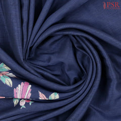 Midnight Blue Semi Tussar Saree