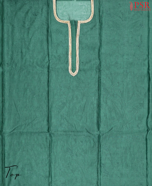 Pine Green Moonga Silk Dress Material