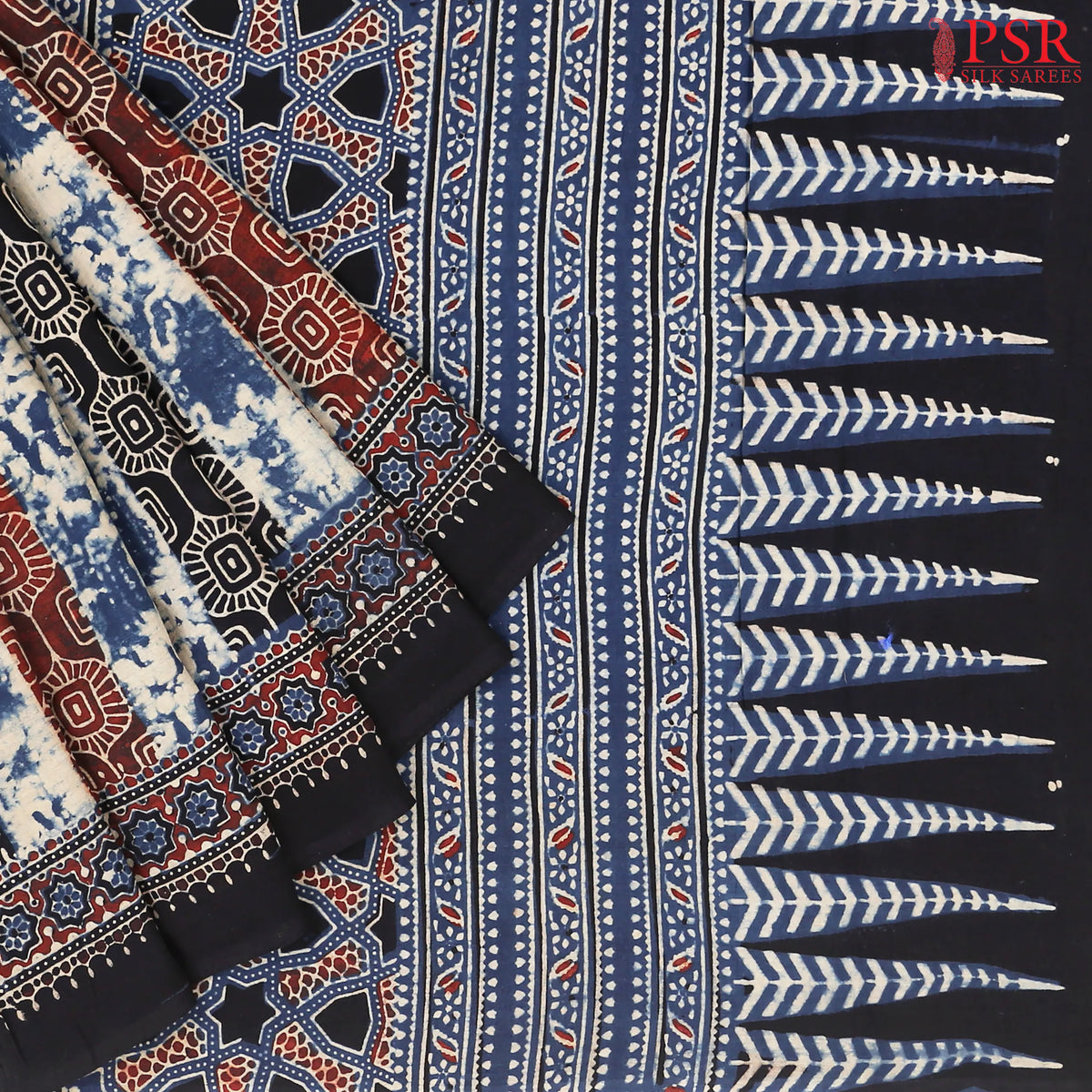 Tricolor Jaipur Cotton Printed Saree