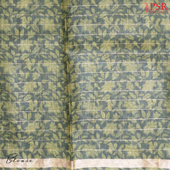 Army Green Kadhi Tussar Silk Saree