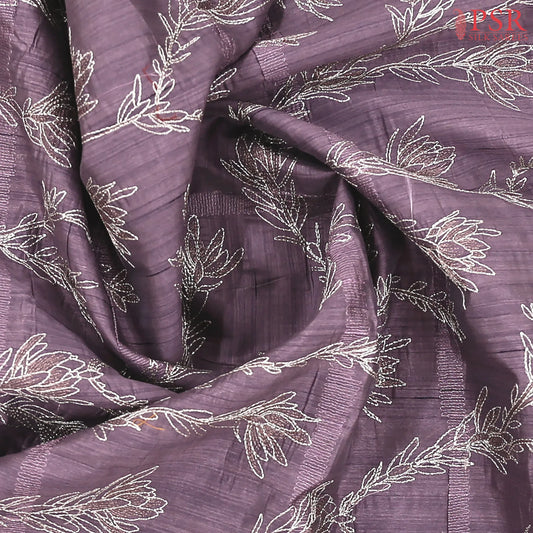 Chinese Violet Kosa Embroidery Saree