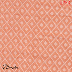 Light Coral Peach Byloom Cotton Saree