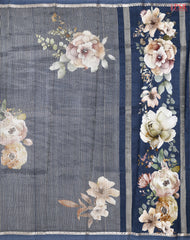 Slate Blue Printed Tissue Saree