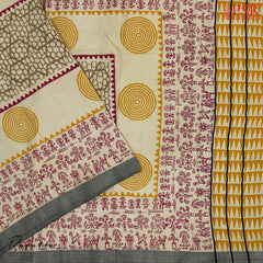 Amber Yellow Semi Pashmina Dress Material