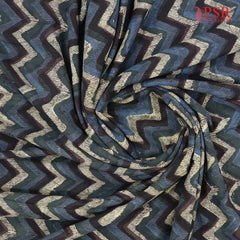 Teal Blue Ajrakh Print Running Material