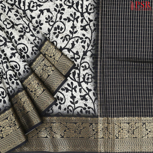 Grey Modal Silk Saree