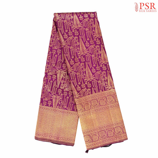 Burgundy Kanchipuram Jacquard Silk Saree