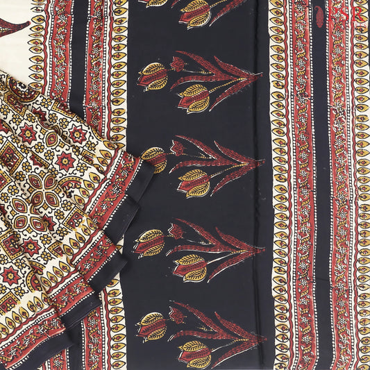 Sepia Beige Modal Silk Saree