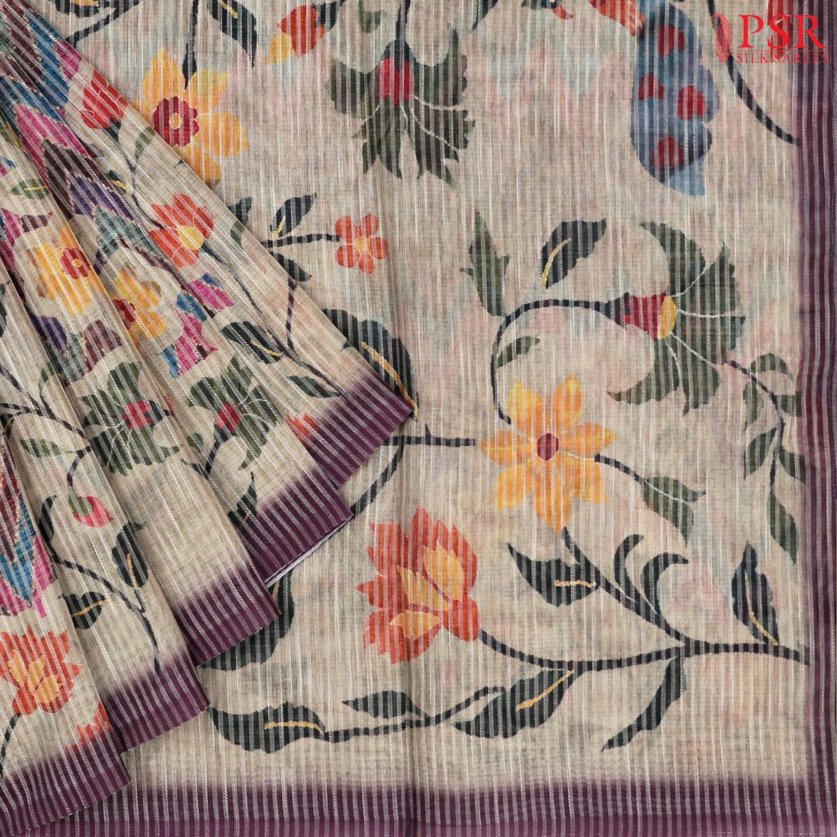 Multicolor Semi Dupion Saree